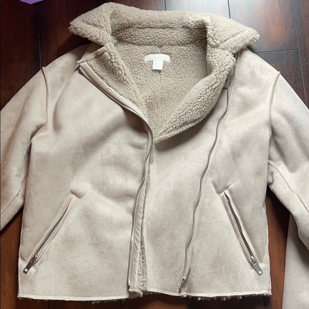 H&M Suede jacket with fuzzy inside